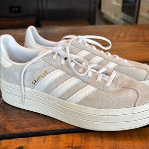 adidas Originals Women's Gazelle Bold Shoes 10.5 Ash Grey/White